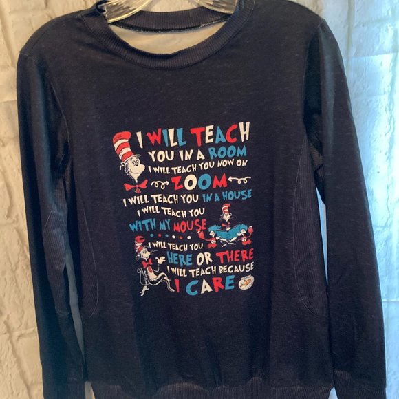 #4. Top Shirt Teacher Pullover Long Sleeve Small - Picture 7 of 8